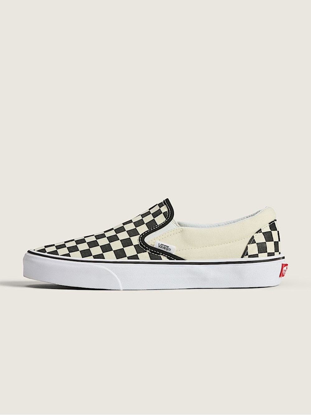 Vans Women’s Classic Slip-On Checkerboard Shoes - Black & Cream